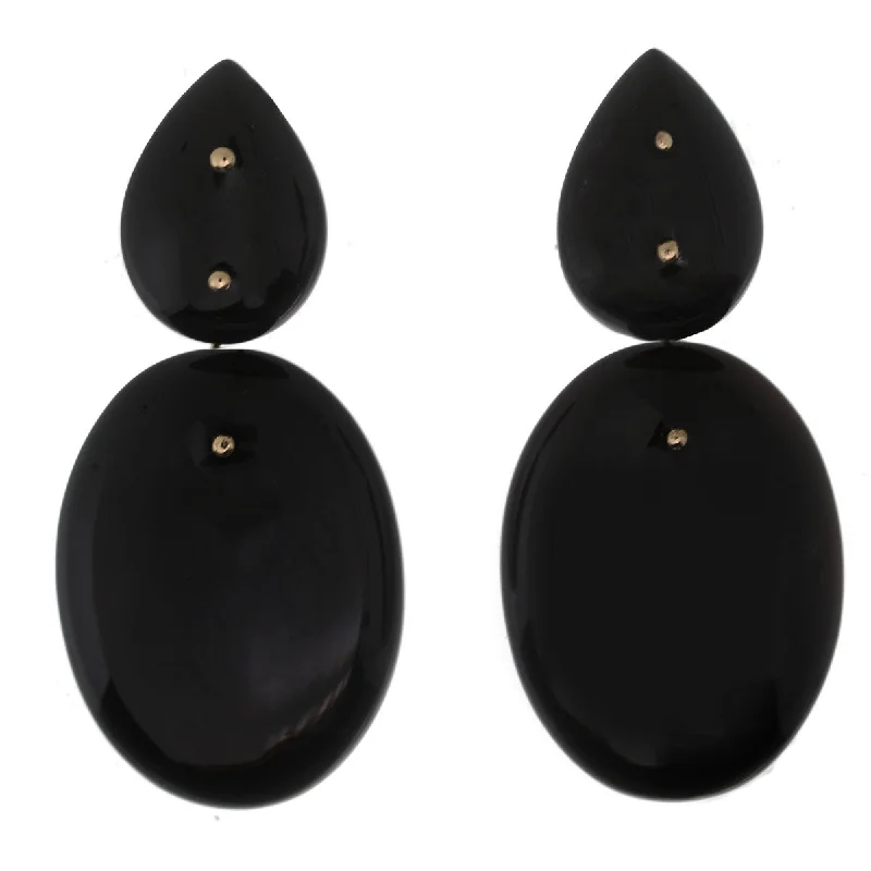 Women’s statement chandelier earrings-Mobile Earrings Onyx Large