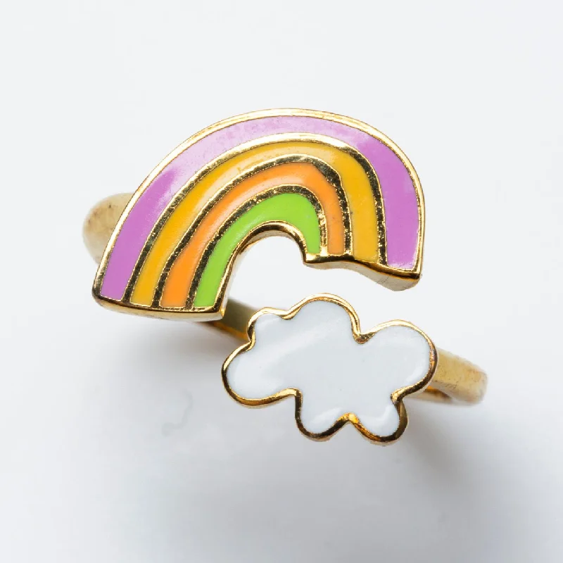 Women’s white gold rings-Rainbow Cloud Ring