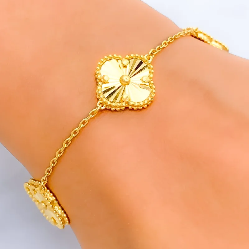 Women’s stacked bangles-Glam Dressy 21k Gold Bracelet