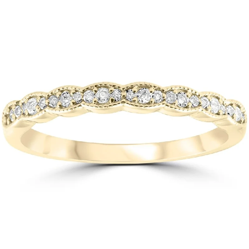 Women’s personalized diamond engagement rings-14k Yellow Gold 1/4ct TDW Diamond Stackable Wedding Ring