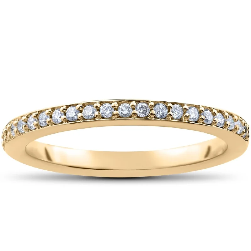 Women’s engagement rings with halo settings-Pompeii3 14k Yellow Gold 1/4 Ct TDW Diamond Wedding Ring Lab Grown (G-H/VS1-VS2)