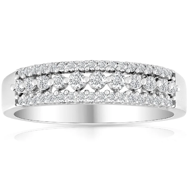 Women’s radiant diamond engagement rings-1/3 carat Diamond Wedding Ring 10 KT White Gold