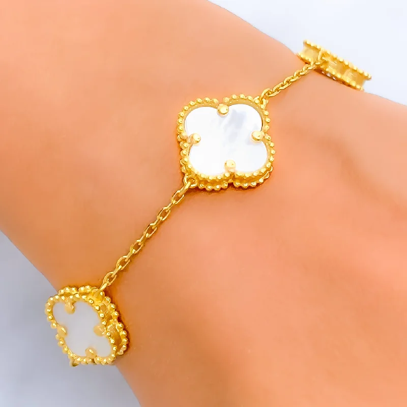 Women’s beaded bracelets-Radiant Graceful 21k Gold Bracelet