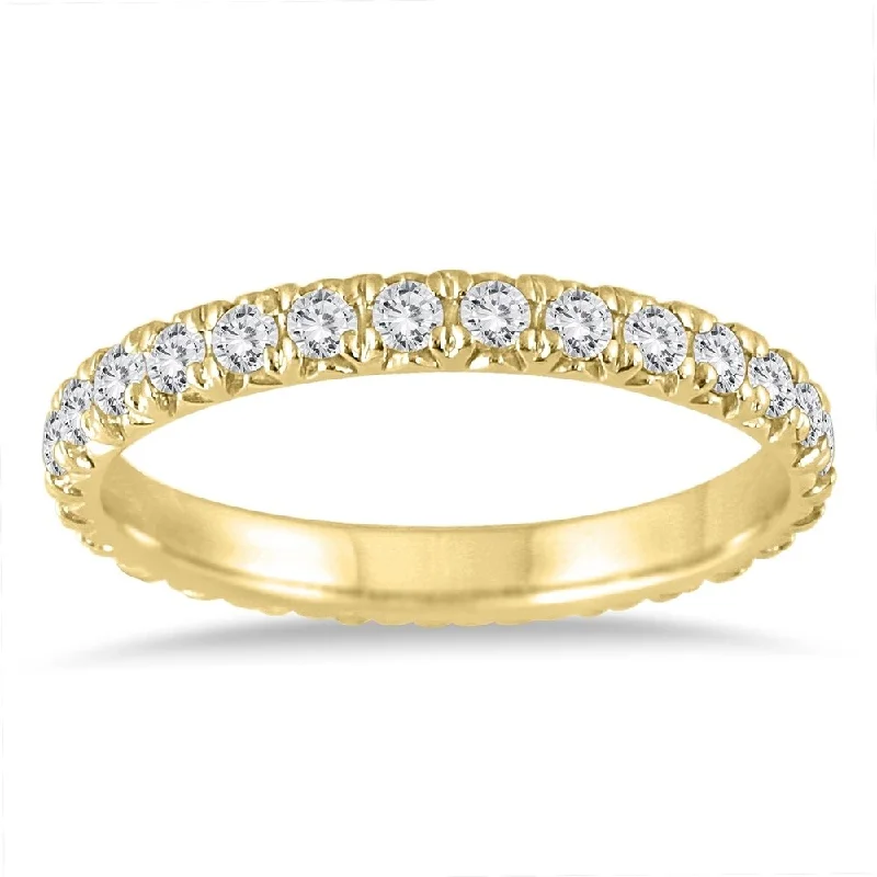 Women’s oval diamond engagement rings-1 3/8 Carat TW Diamond Eternity Wedding Band in 14K Yellow Gold