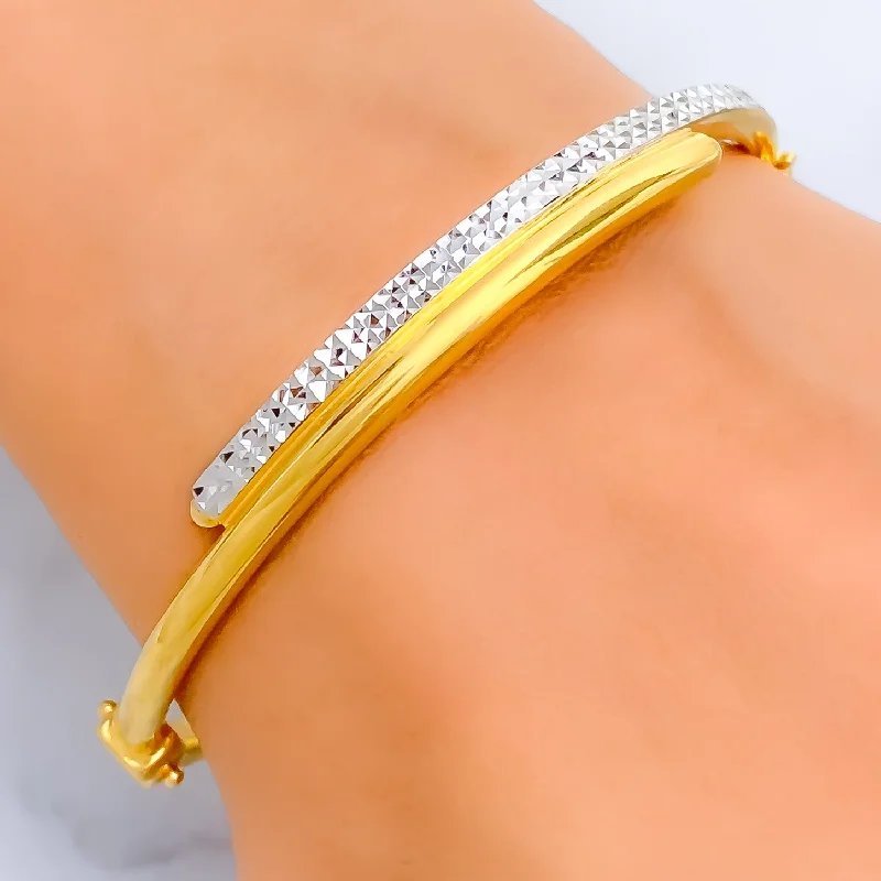 Women’s bridal bangle bracelets-Exquisite Charming 22k Gold Bangle Bracelet