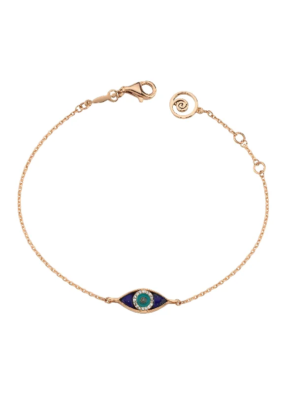 Women’s chic bracelets-EYE KIDS LAPIS DIAMOND BRACELET