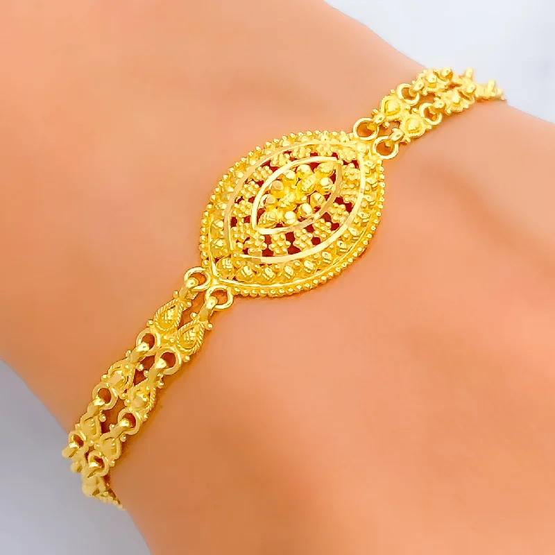 Women’s leather cuff bracelets-Vibrant Elegant 22k Gold Bracelet