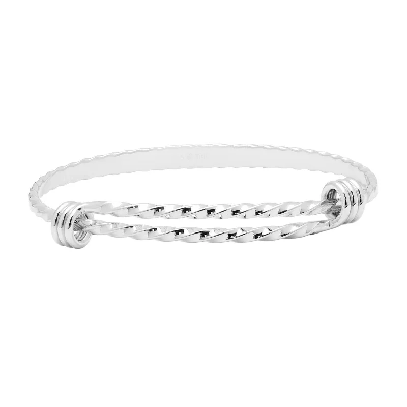 Women’s chunky bracelets-E.L. Designs L Amie Bangle Bracelet in Sterling Silver