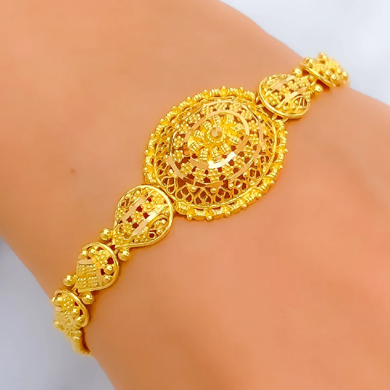 Women’s luxury diamond bracelets-Stunning Vibrant 22k Gold Bracelet