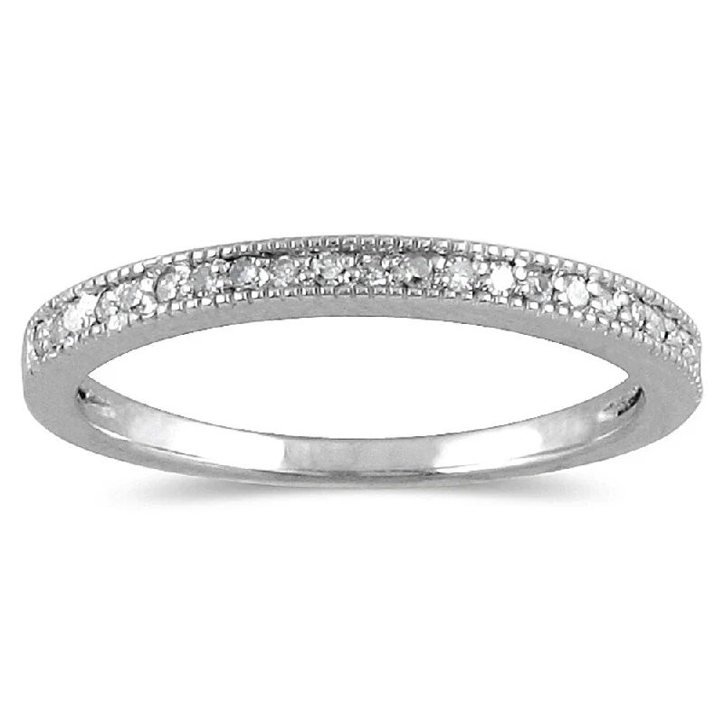 Women’s luxury diamond engagement rings-1/10 Carat TW Diamond Wedding Band in 10K White Gold