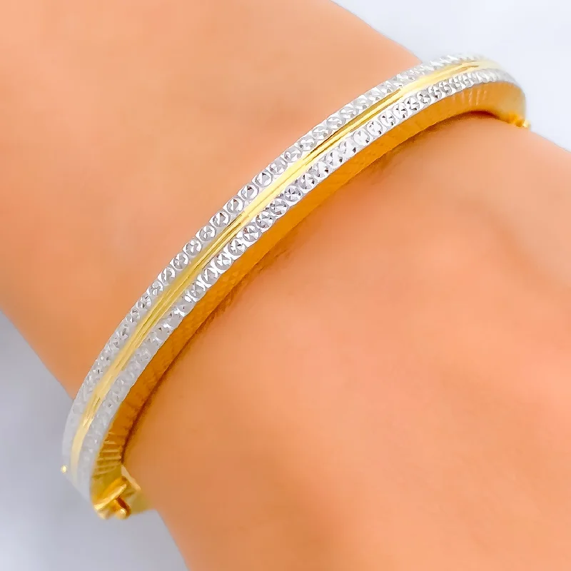 Women’s sparkling bracelets-Bold Graceful 22k Gold Bangle Bracelet