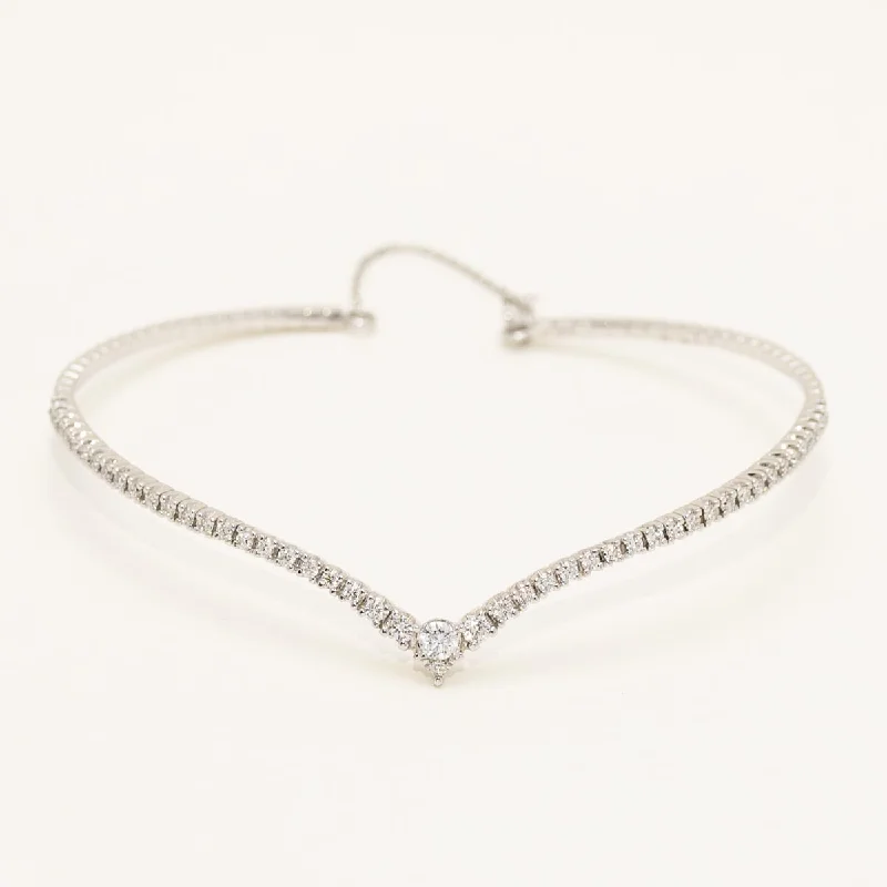 Women’s diamond cuff bracelets-Diamond Flexible Bracelet in 14kt White Gold (5/8ct tw)