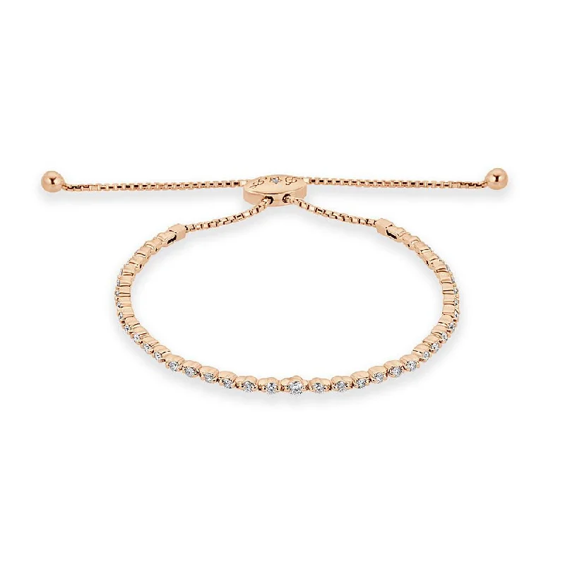 Women’s gold cuff bracelets-Shared Prong Adjustbale Bracelet