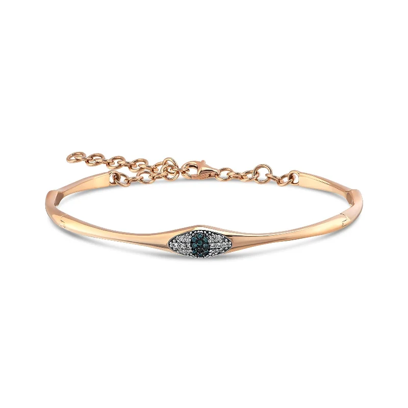 Women’s art deco bracelets-EYE KIDS OVAL BLUE DIAMOND CLAMP BRACELET