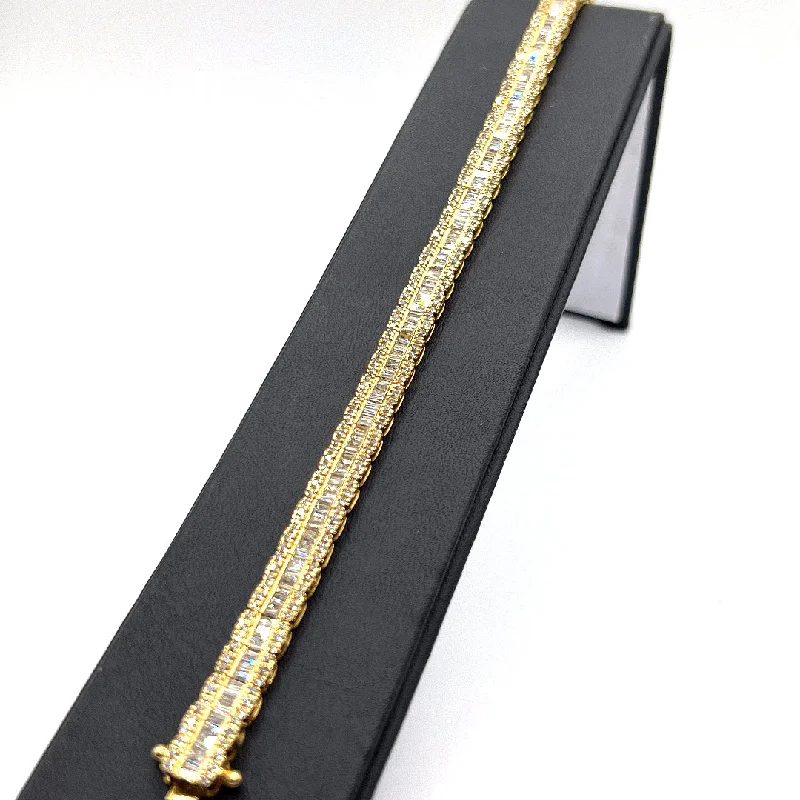 Women’s matching bracelets-10KT BAGUETTE DIAMOND BRACELET