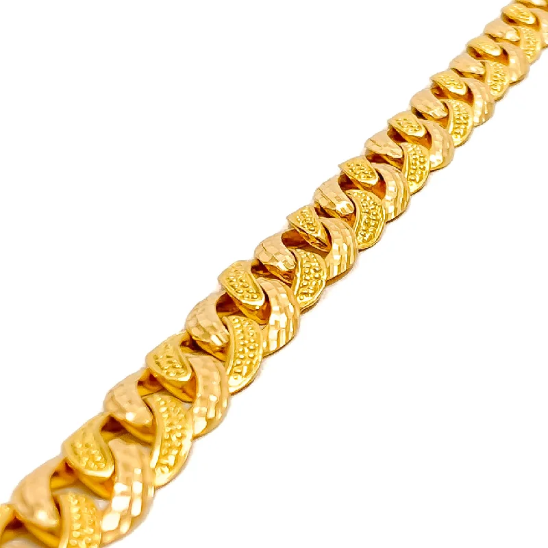 Women’s trendy bangles-Charming Palatial 22K Gold Men's Bracelet