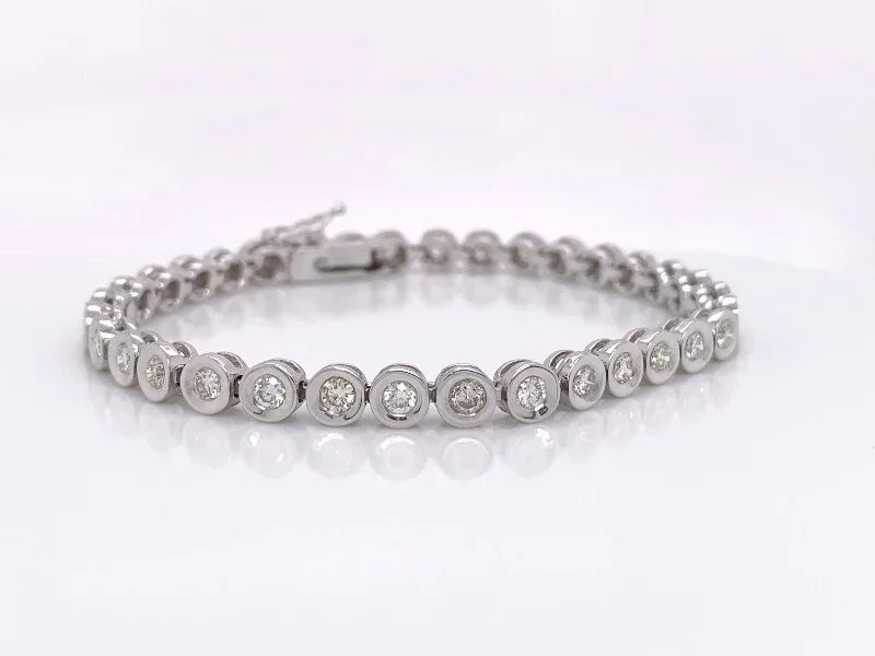 Women’s beaded bracelets-"BRAC01364" Diamonds Bracelet with 18KT White Gold