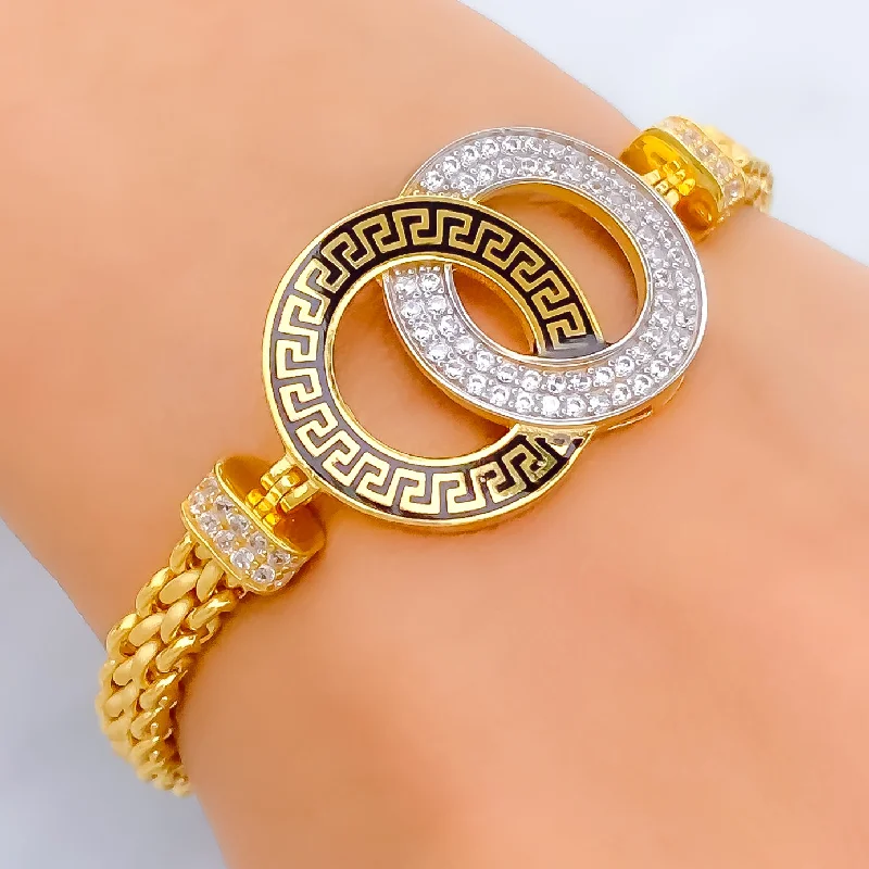 Women’s classic bangles-Fashionable Ethereal 21k Gold CZ Bracelet