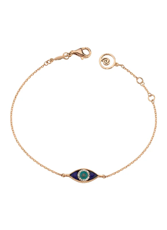 Women’s gold bangle bracelets-EYE LIGHT GOLD DIAMOND BRACELET