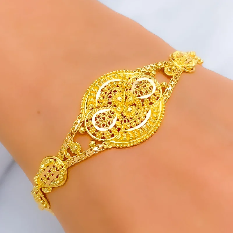 Women’s heart-shaped bracelets-Radiant Refined 22k Gold Bracelet