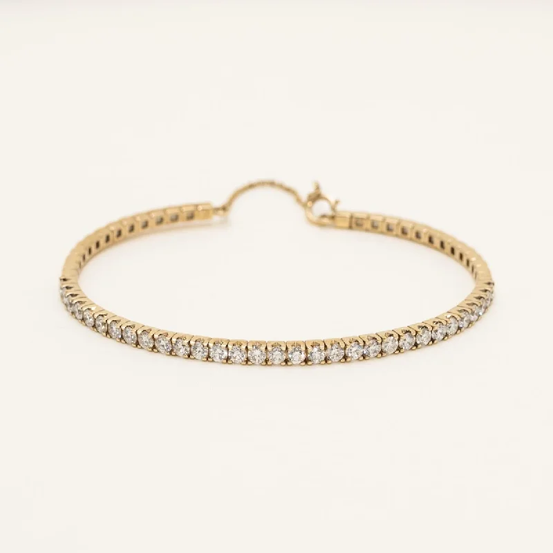 Women’s beaded bangle bracelets-Diamond Flexible Bracelet in 14kt Yellow Gold (1.58ct tw)