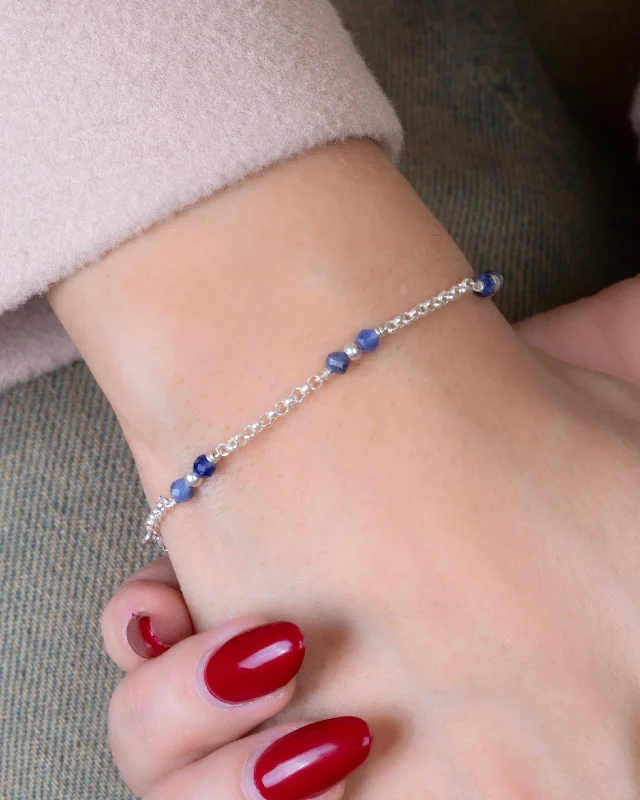 Women’s trendy bangles-Sodalite and Balls Bracelet