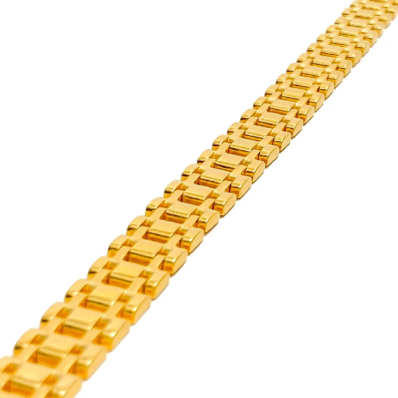 Women’s friendship bracelets-Lustrous Jazzy 22K Gold Men's Bracelet