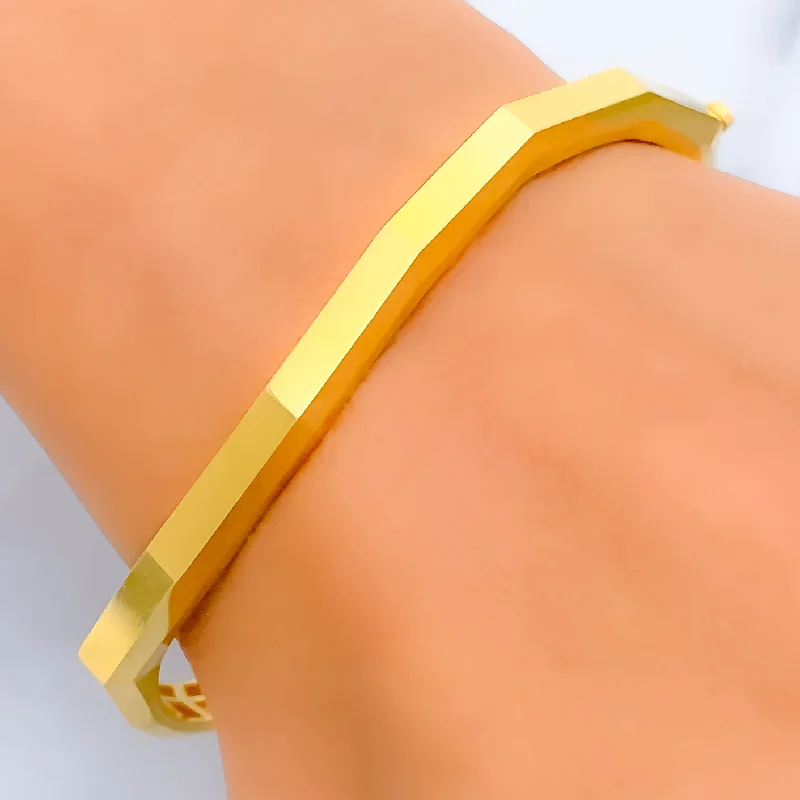 Women’s double-layer bracelets-Tasteful Radiant 21k Gold Bangle Bracelet