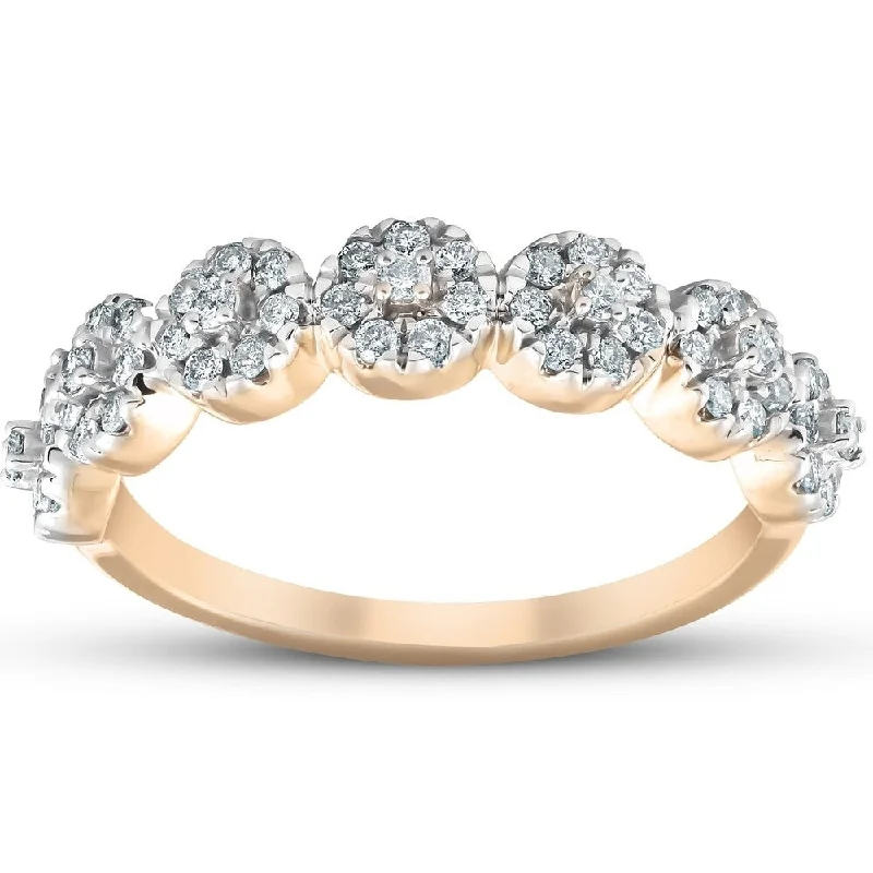 Women’s diamond engagement rings with unique designs-Pompeii3 10k Yellow Gold 1/2 Ct TDW Diamond Wedding Ring Womens Anniversary Band