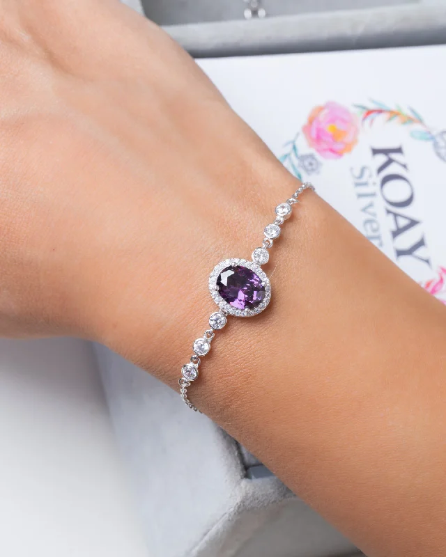 Women’s chunky bracelets-Zircon Bracelet (09-Purple)