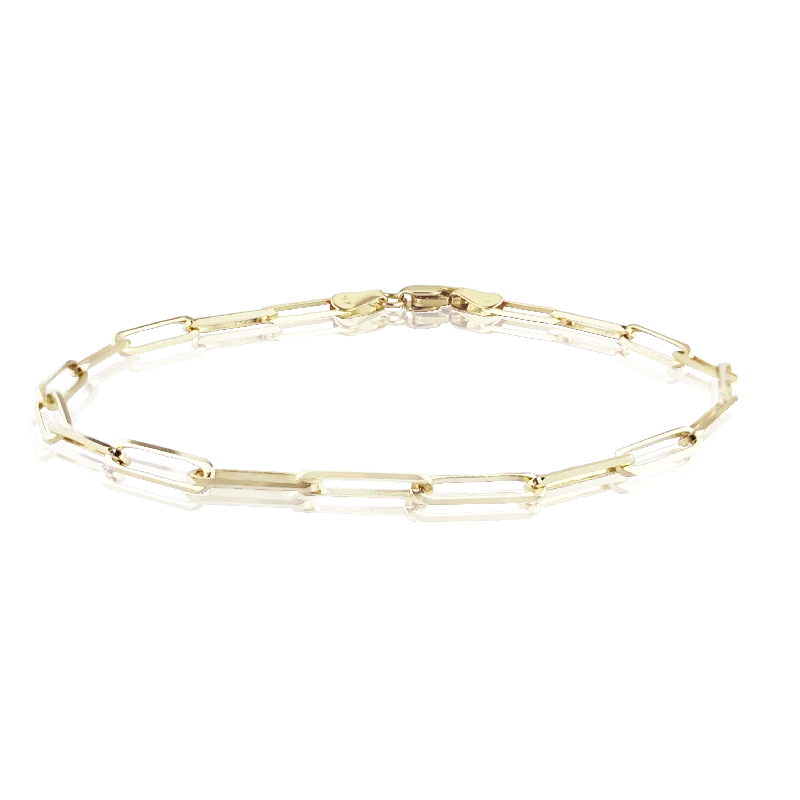 Women’s vintage bracelets-14K 2.1MM YELLOW GOLD PAPERCLIP CHAIN BRACELET