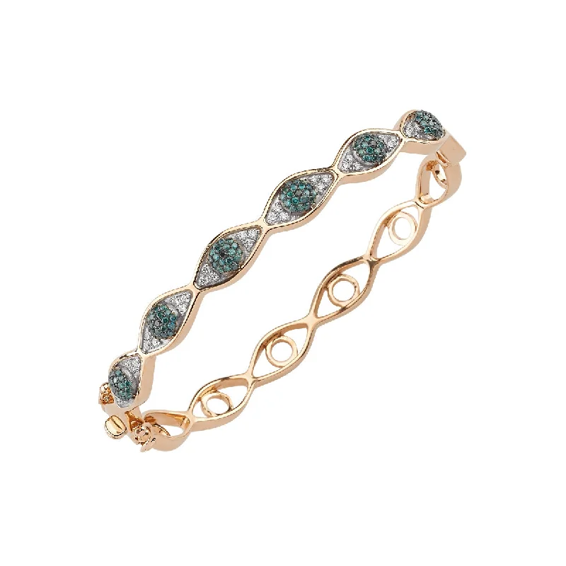 Women’s personalized bangles-EYE LIGHT GOLD DIAMOND BRACELET