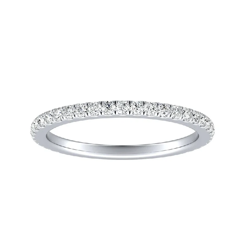 Women’s engagement rings with diamond accents-Auriya Platinum 1/3ctw Diamond Wedding Band