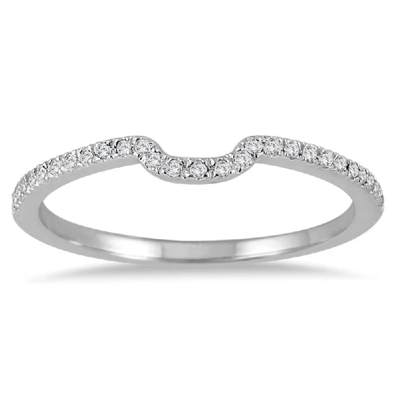 Women’s elegant engagement rings-1/8 Carat TW Diamond Wedding Band in 14K White Gold