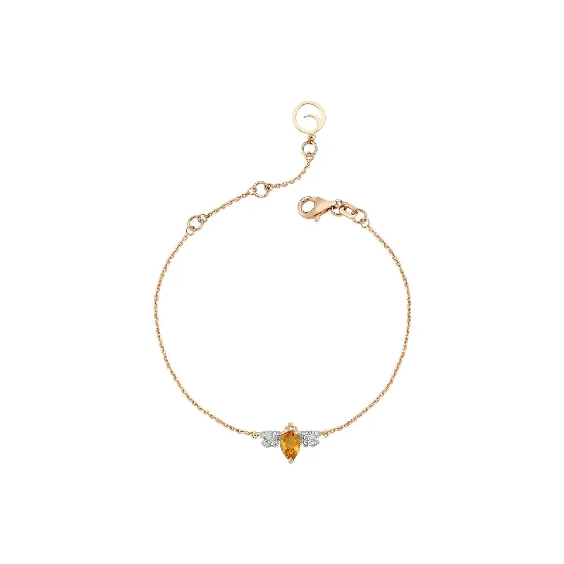 Women’s minimalist bracelets-BEE GOLD DIAMOND BRACELET