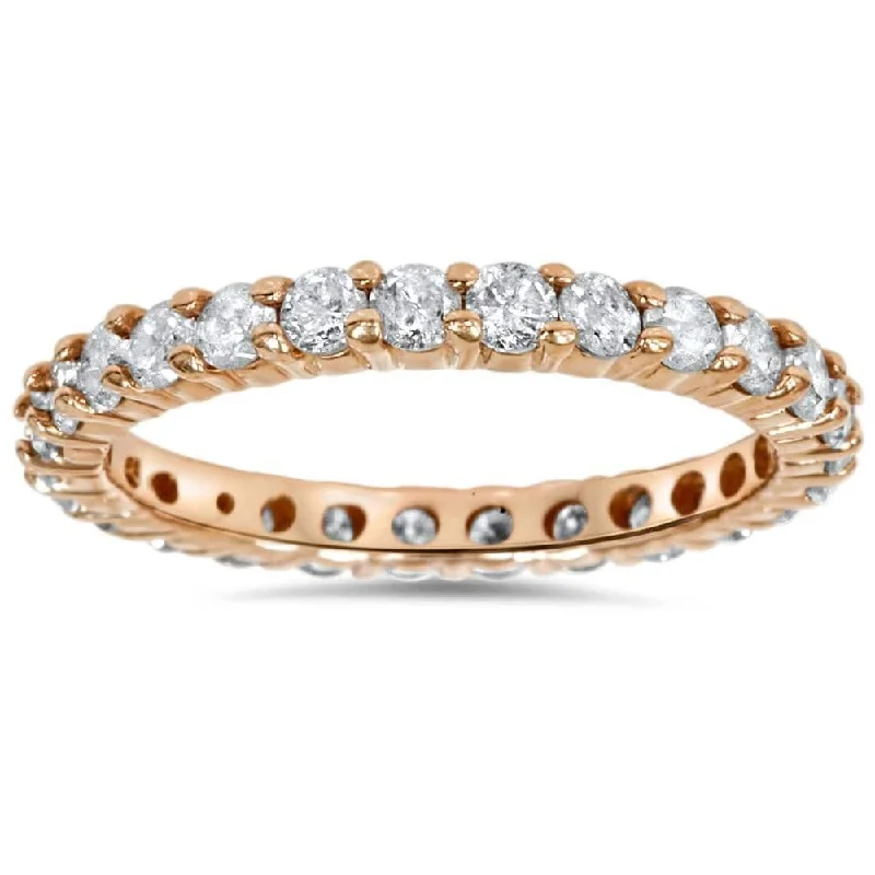 Women’s wedding ring engagement sets-1 1/2ct Diamond Eternity Wedding Ring Rose Gold