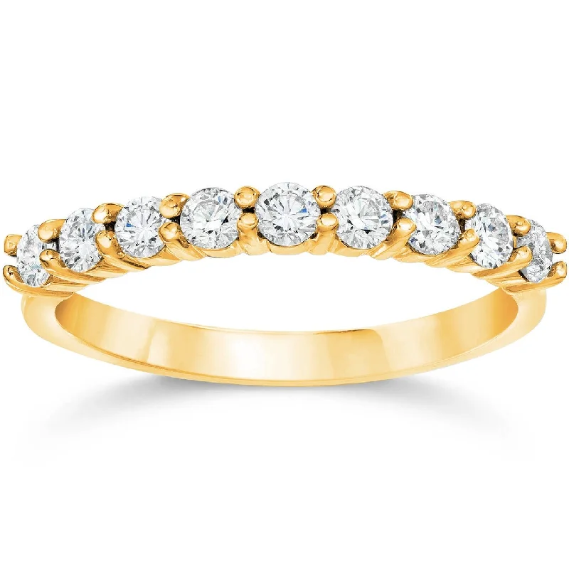 Women’s romantic engagement rings-14k Yellow Gold 1/2 Ct Diamond Wedding Anniversary Ring