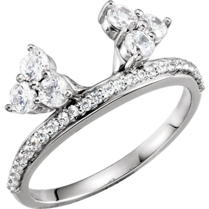 Women’s heart-shaped engagement rings-1/3CT Diamond Ring Wrap Style Wedding Ring White Gold