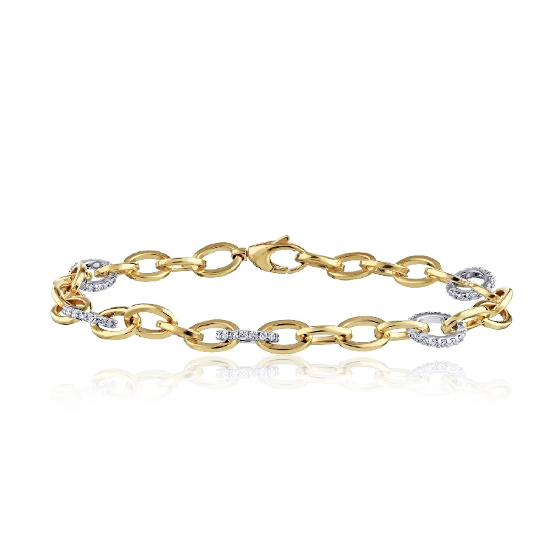 Women’s romantic bracelets-Circle PaperClip Diamond Bracelet