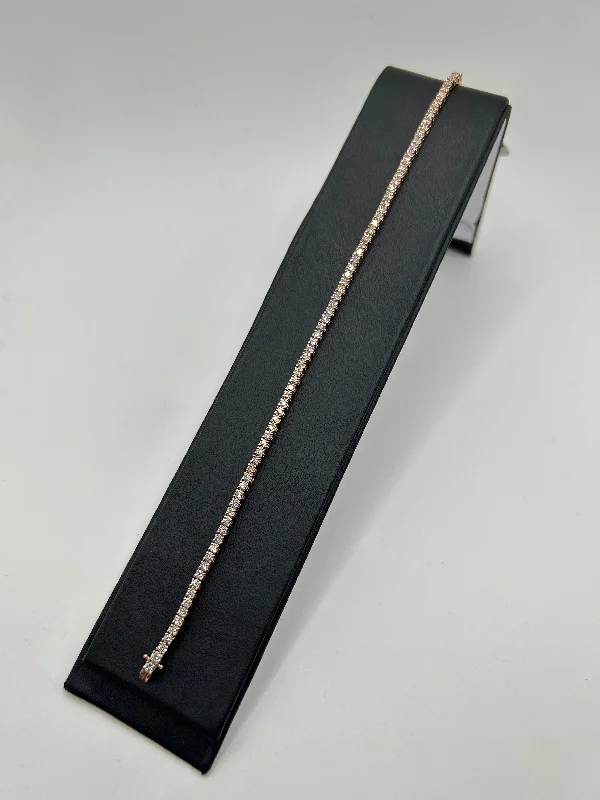 Women’s vintage bracelets-14KT ROSE GOLD TENNIS BRACELET