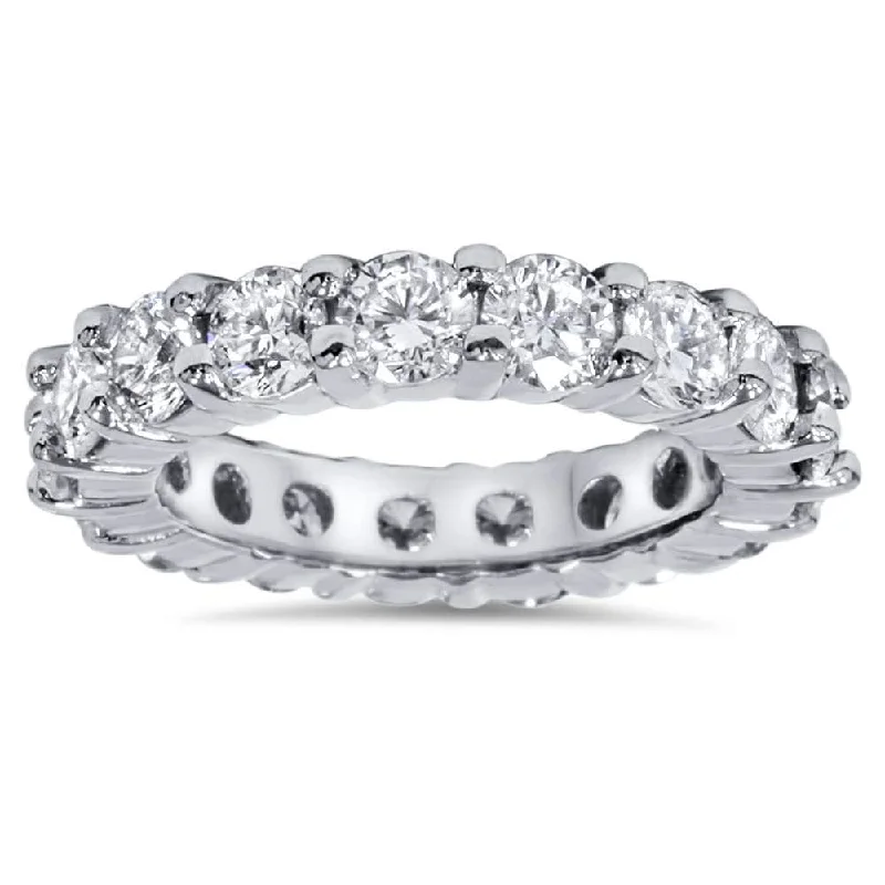 Women’s diamond engagement rings with unique designs-4Ct TW Round Diamond Platinum Eternity Ring Wedding Band Lab Grown