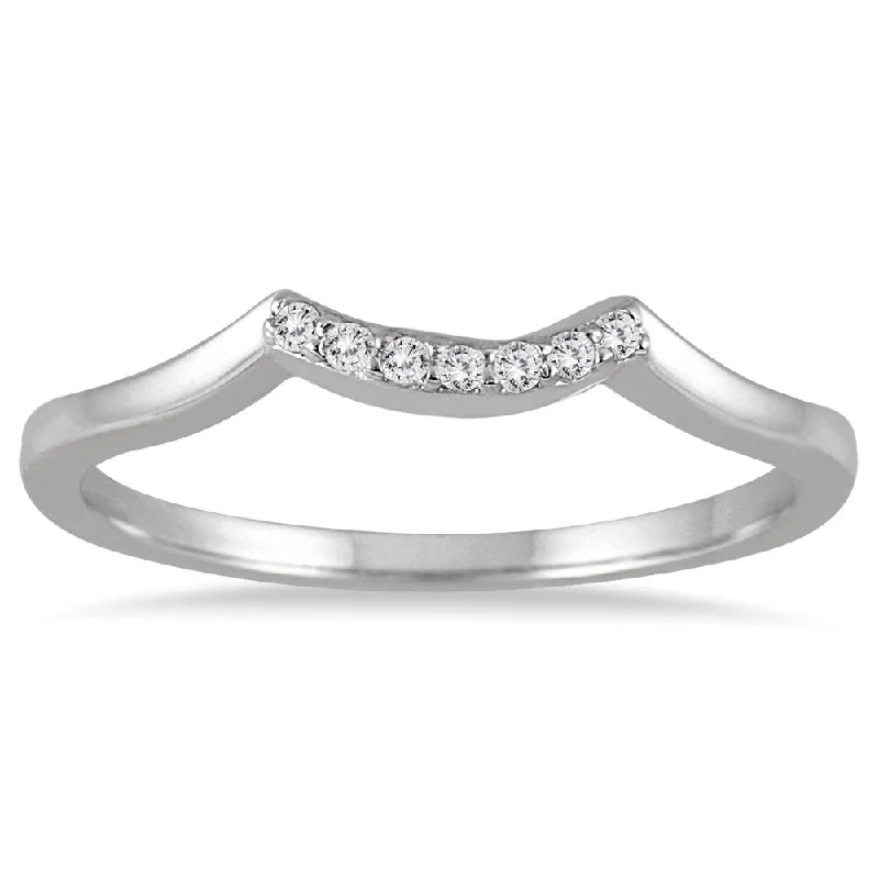 Women’s pear-shaped engagement rings-1/10 Carat TW Diamond Wedding Band in 10K White Gold