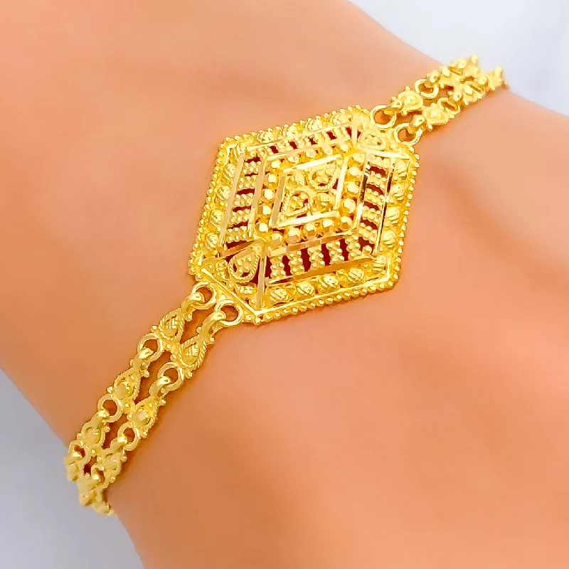 Women’s anniversary bracelets-Fancy Stunning 22k Gold Bracelet