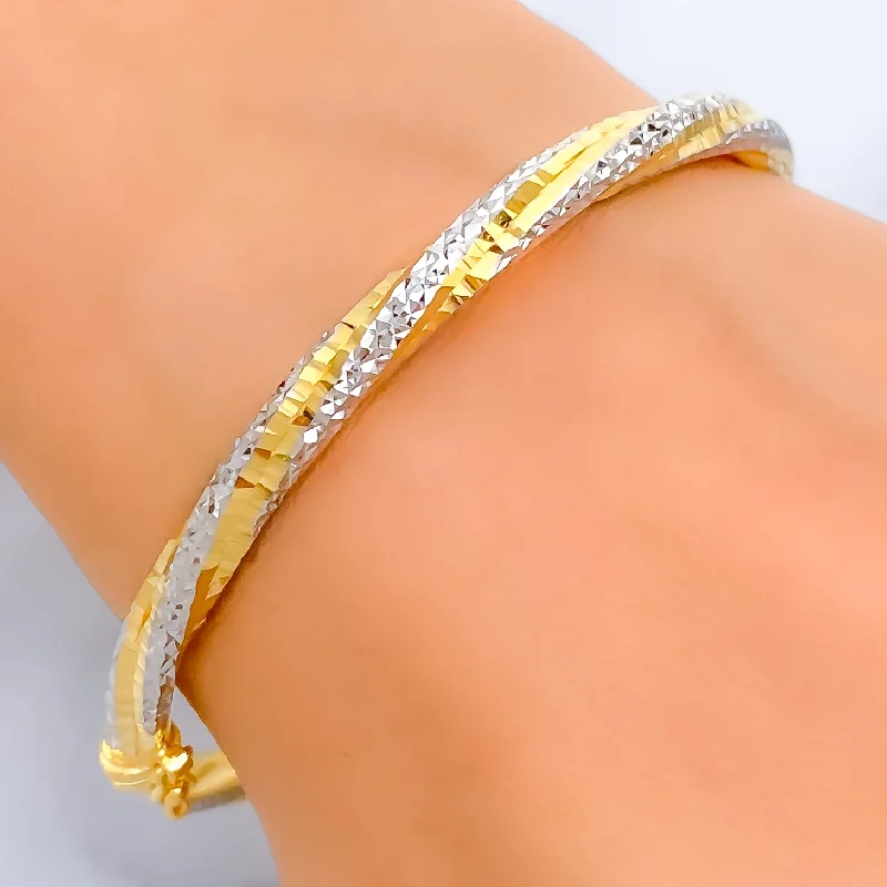 Women’s simple cuff bracelets-Opulent Glowing 22k Gold Bangle Bracelet