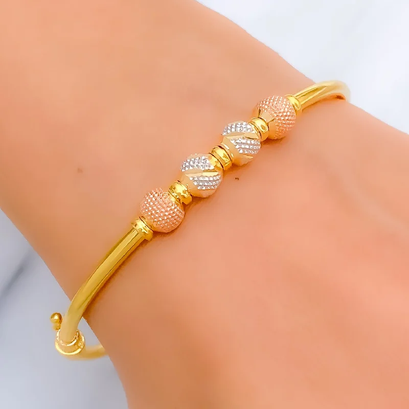 Women’s eternity bracelets-Noble Classy Vibrant 22k Gold Bangle Bracelet