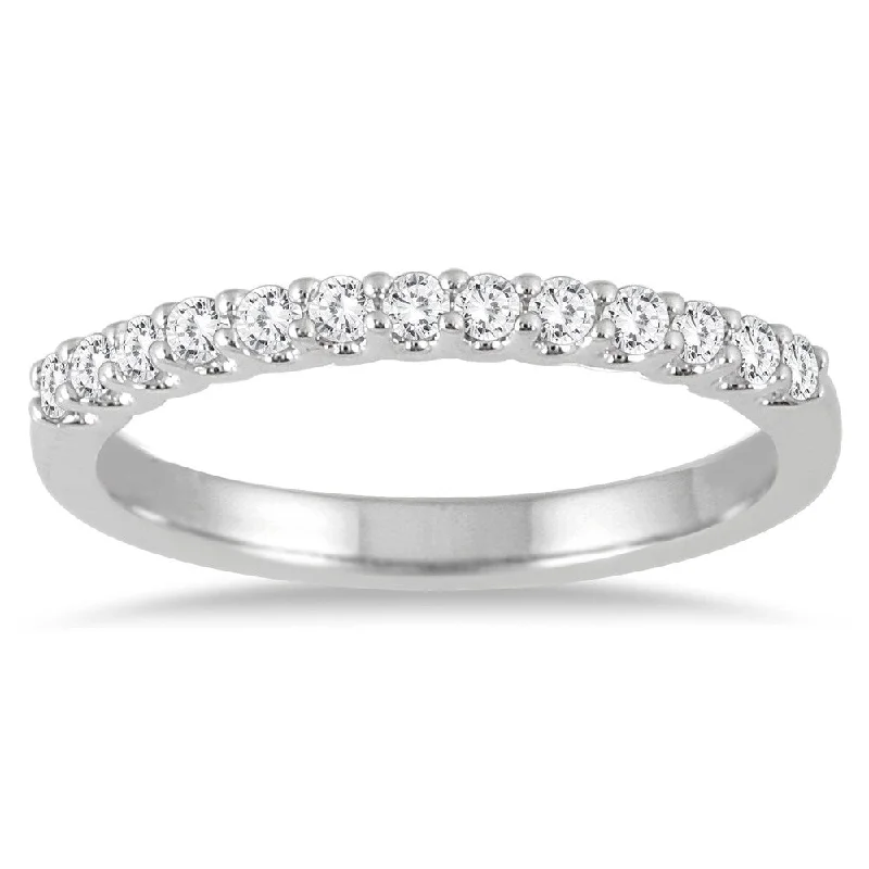 Women’s vintage-inspired engagement rings-1/4 Carat TW Diamond Wedding Band in 14K White Gold