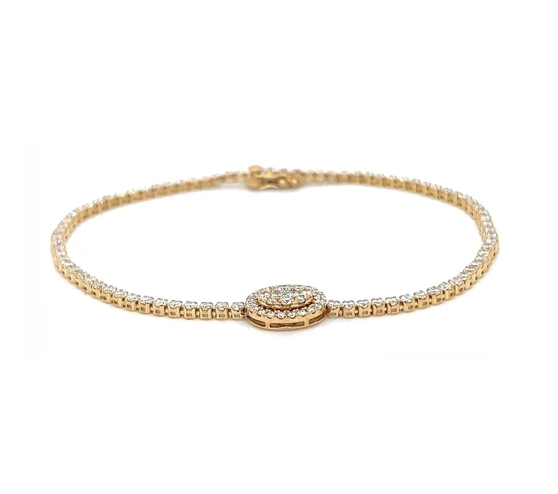 Women’s sterling silver bangles-2.25 Carat Diamond Bracelet in 14K Yellow Gold