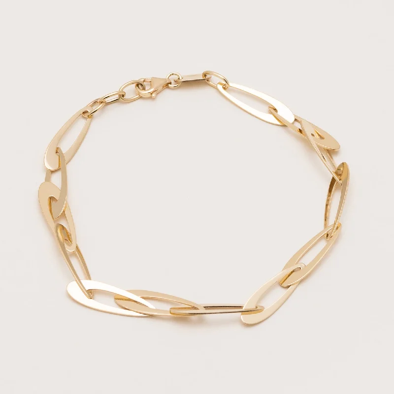 Women’s color stone bracelets-Oval Link Bracelet in 14kt Yellow Gold