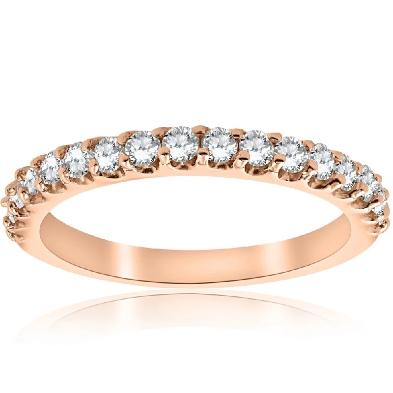 Women’s custom halo engagement rings-Pompeii3 14k Rose Gold 1/2 ct TDW Diamond Women's Wedding Ring - White