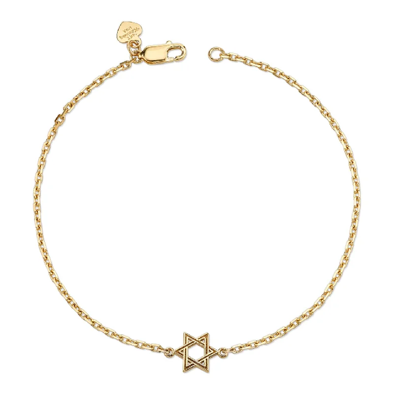 Women’s boho bracelets-14K Yellow Gold Kids Star Of David Bracelet